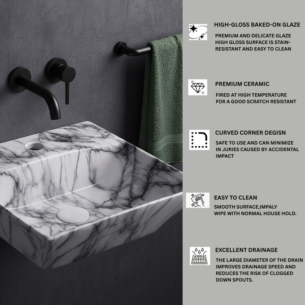 MS-1305 XYLOAN WALL MOUNTED BASIN GLOSSY (17"X15") - Image 4