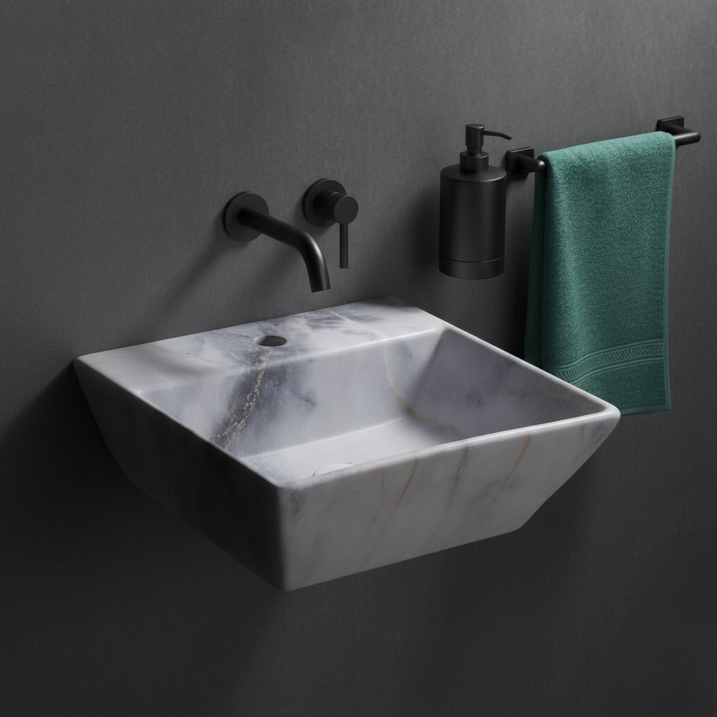 MS-1306 XYLOAN WALL MOUNTED BASIN GLOSSY (17"X15") - Image 2