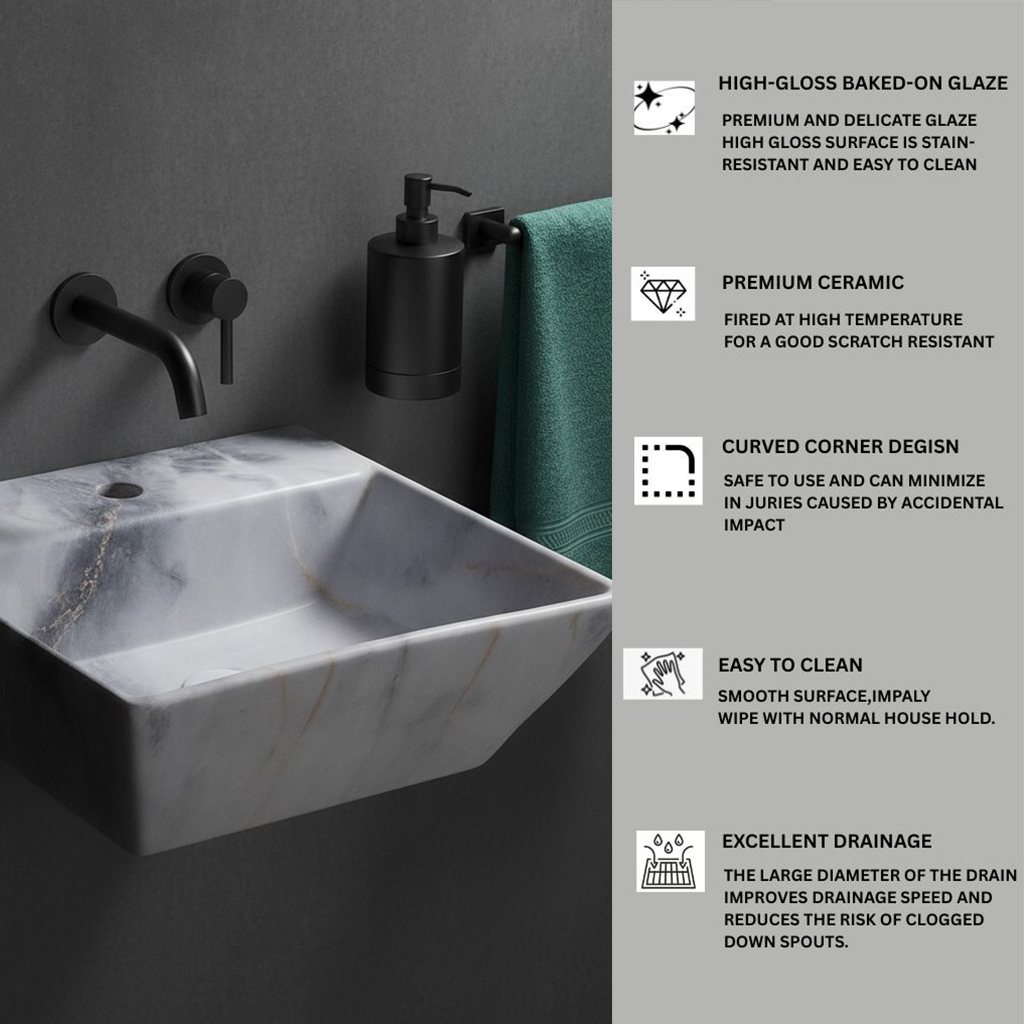 MS-1306 XYLOAN WALL MOUNTED BASIN GLOSSY (17"X15") - Image 4
