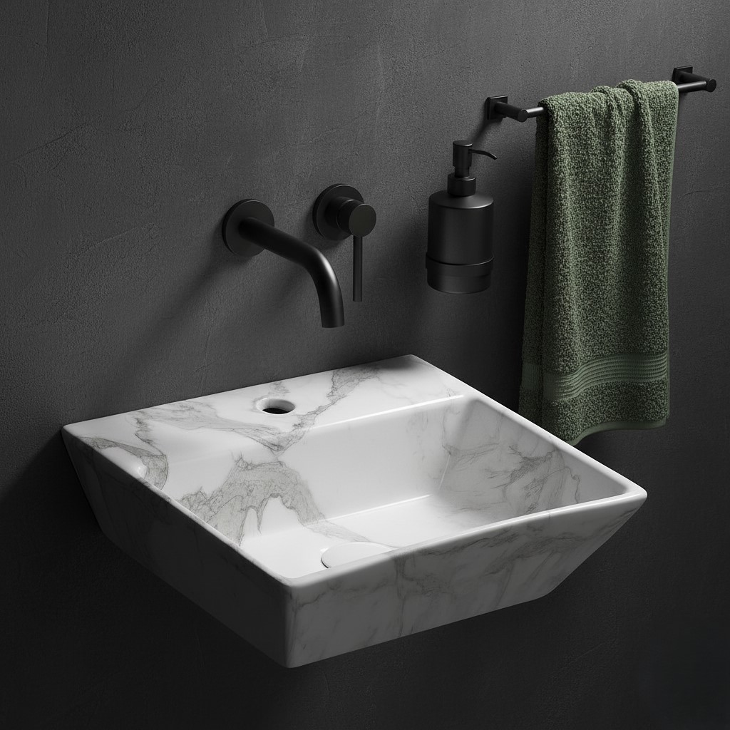 MS-1307 XYLOAN WALL MOUNTED BASIN GLOSSY (17"X15") - Image 2