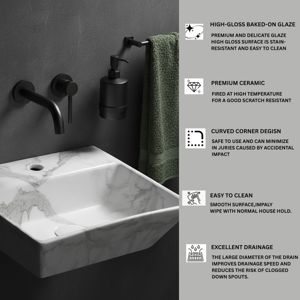 MS-1307 XYLOAN WALL MOUNTED BASIN GLOSSY (17"X15") - Image 4