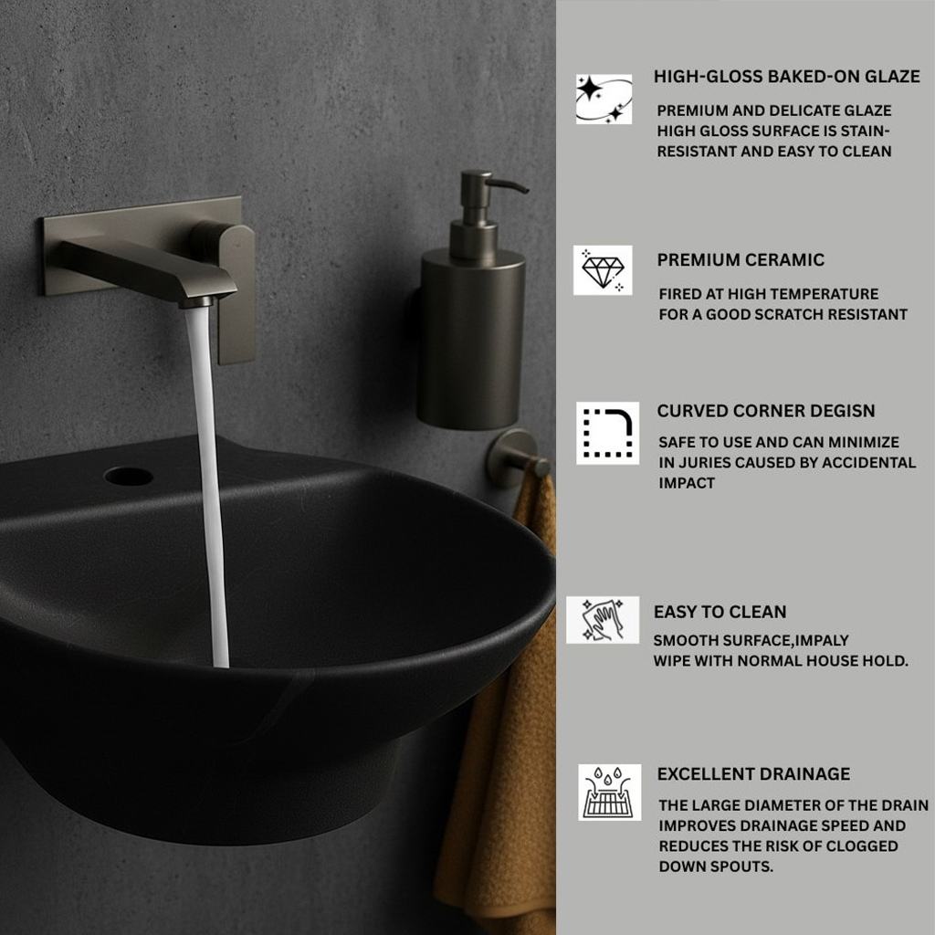 MS-1401 XYLOAN WALL MOUNTED BASIN MATT (15"X15") - Image 4