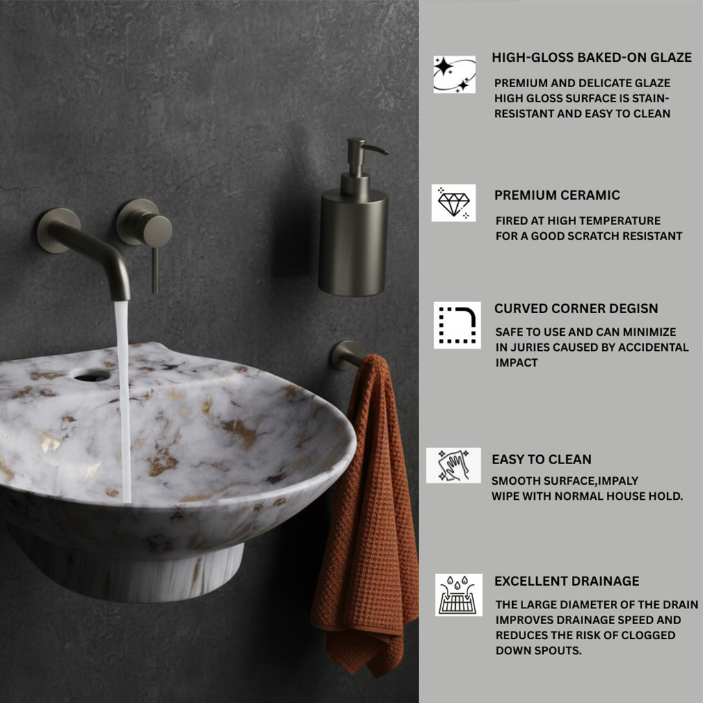 MS-1402 XYLOAN WALL MOUNTED BASIN (15"X15") - Image 4