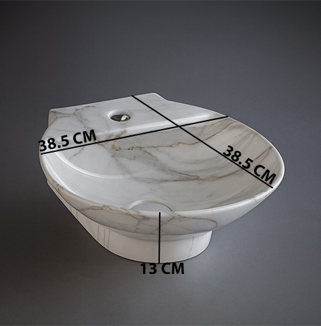 MS-1404 XYLOAN WALL MOUNTED BASIN GLOSSY (15"X15") - Image 3