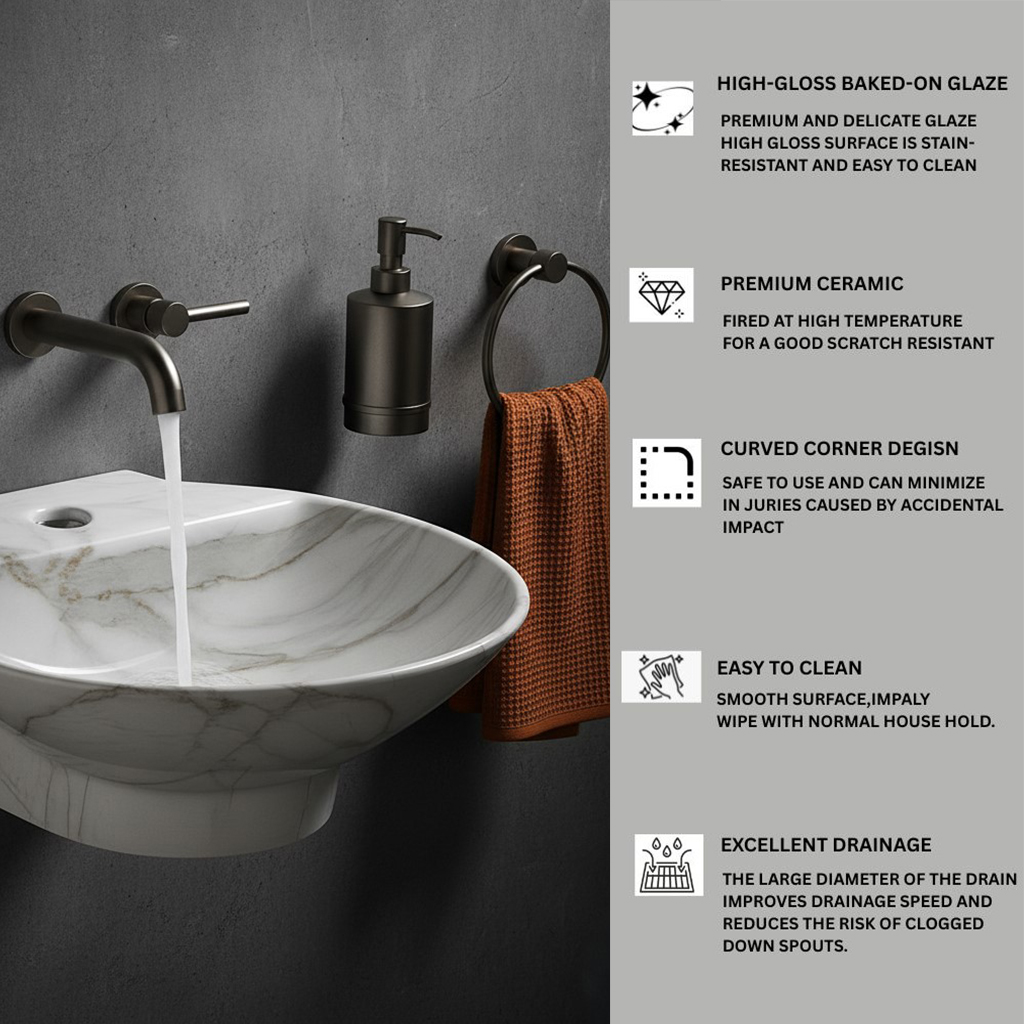 MS-1404 XYLOAN WALL MOUNTED BASIN GLOSSY (15"X15") - Image 4