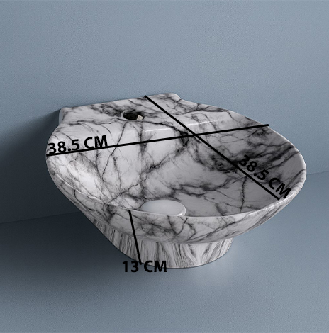 MS-1405 XYLOAN WALL MOUNTED BASIN GLOSSY (15"X15") - Image 3