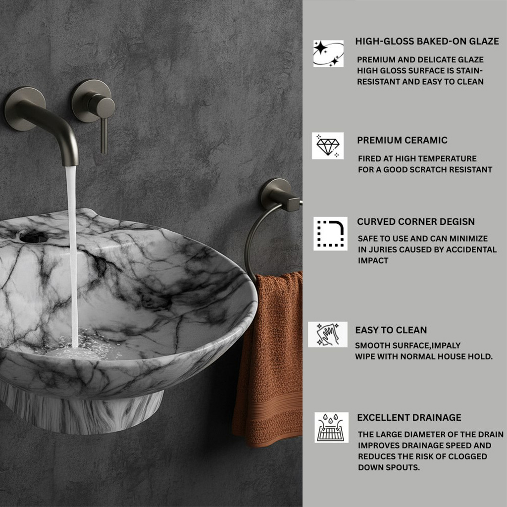 MS-1405 XYLOAN WALL MOUNTED BASIN GLOSSY (15"X15") - Image 4