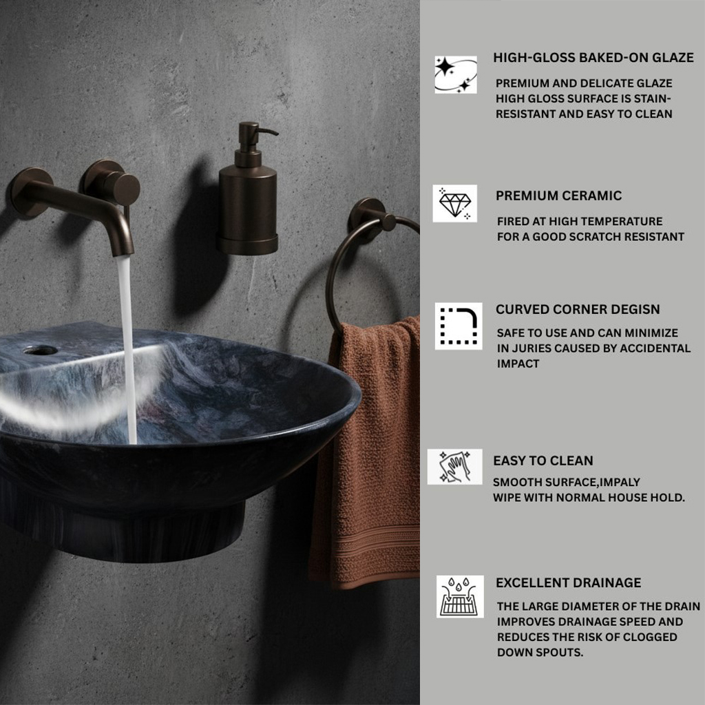 MS-1409 XYLOAN WALL MOUNTED BASIN GLOSSY (15"X15") - Image 4
