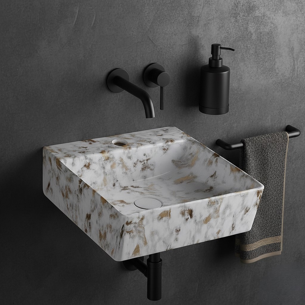 MS-1502 XYLOAN WALL MOUNTED BASIN GLOSSY (16"X16") - Image 2