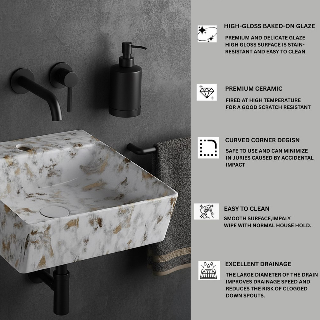 MS-1502 XYLOAN WALL MOUNTED BASIN GLOSSY (16"X16") - Image 4