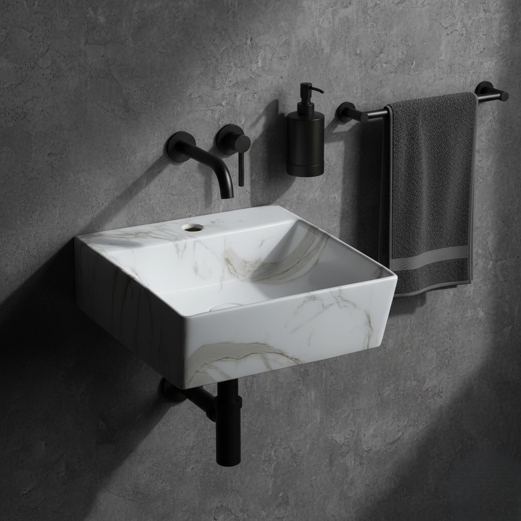 MS-1504 XYLOAN WALL MOUNTED BASIN GLOSSY (16"X16") - Image 2