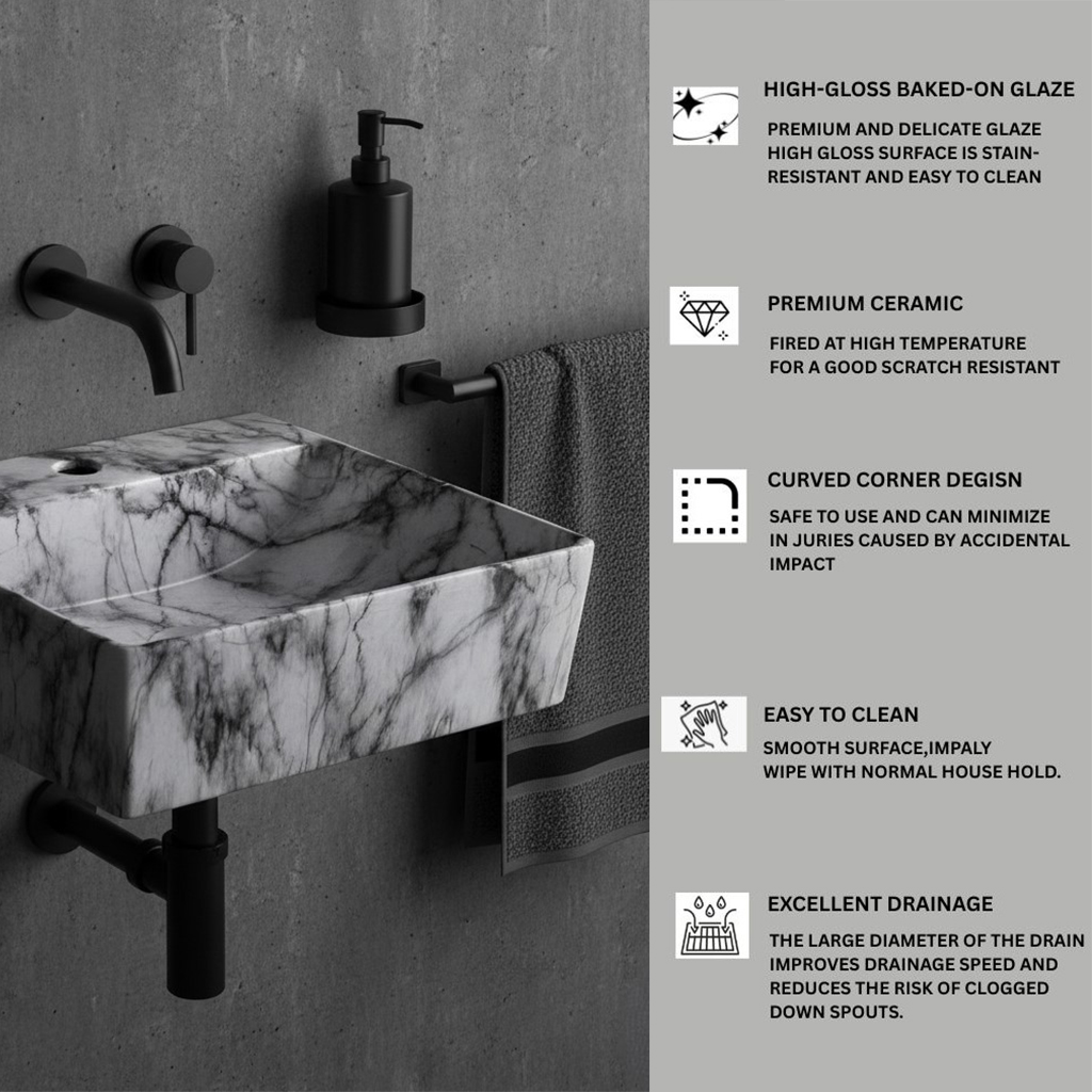 MS-1505 XYLOAN WALL MOUNTED BASIN GLOSSY (16"X16") - Image 4