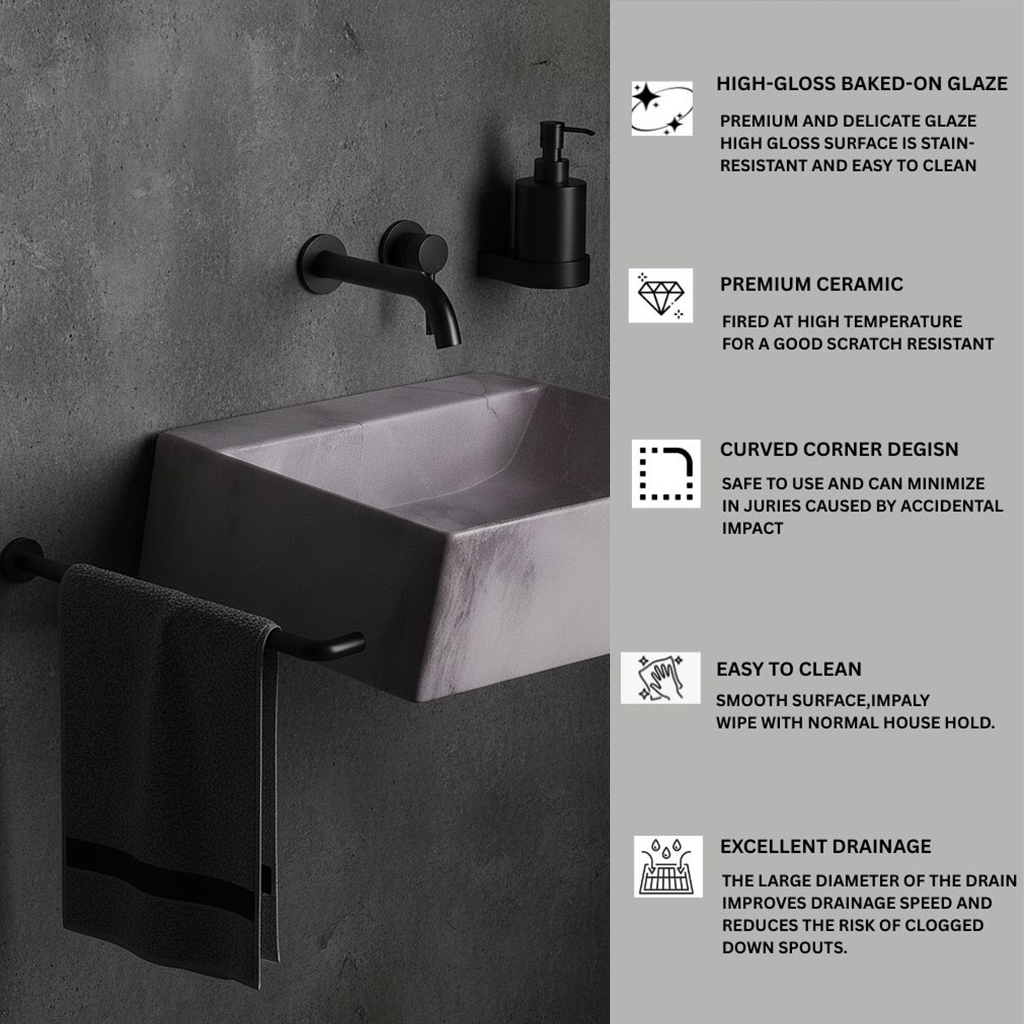 MS-1506 XYLOAN WALL MOUNTED BASIN GLOSSY (16"X16") - Image 4
