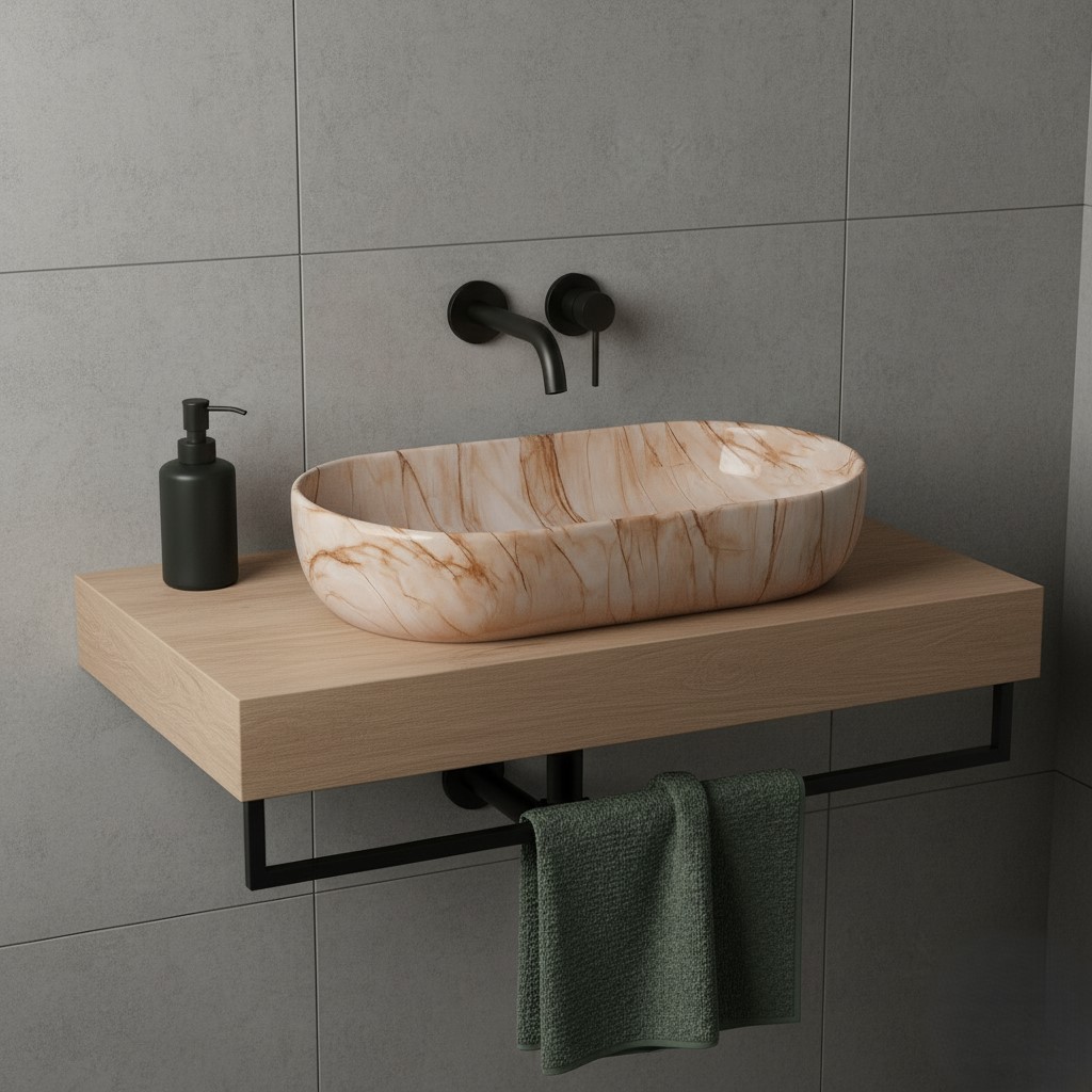MS-1602 XYLOAN TABLE TOP BASIN GLOSSY (28"X14") - Image 2