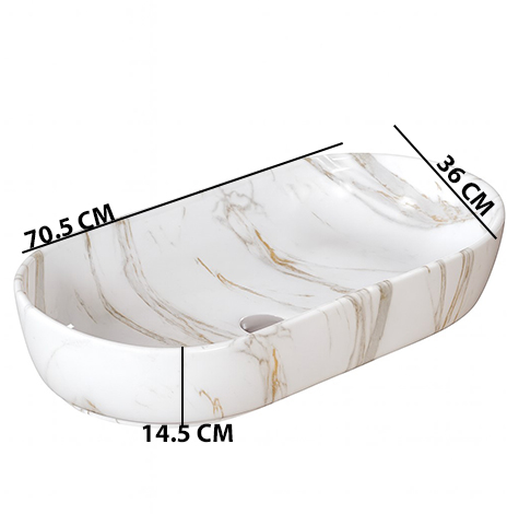 MS-1603 XYLOAN TABLE TOP BASIN (28"X14") - Image 3