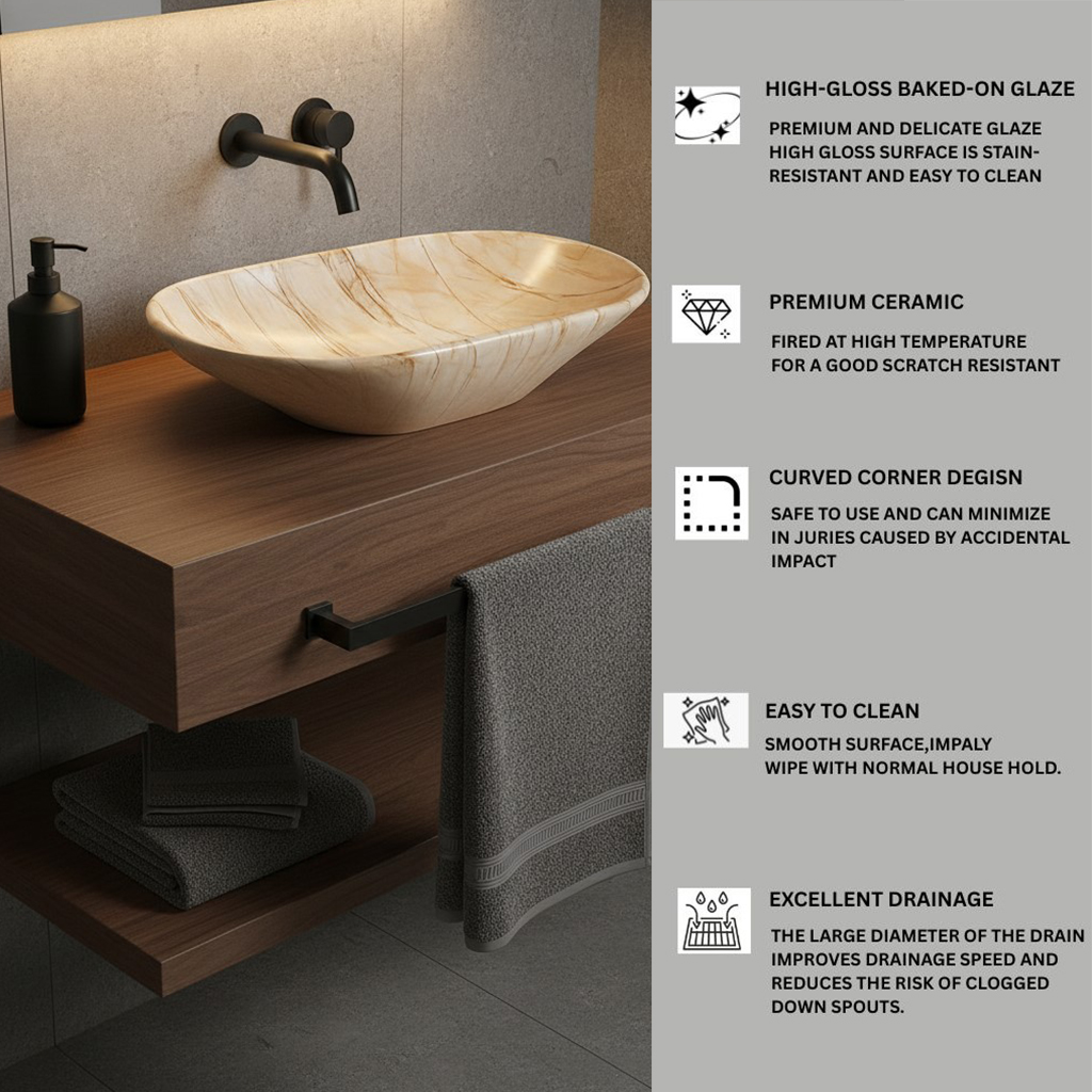 MS-1702 XYLOAN TABLE TOP BASIN GLOSSY (29"X14") - Image 4