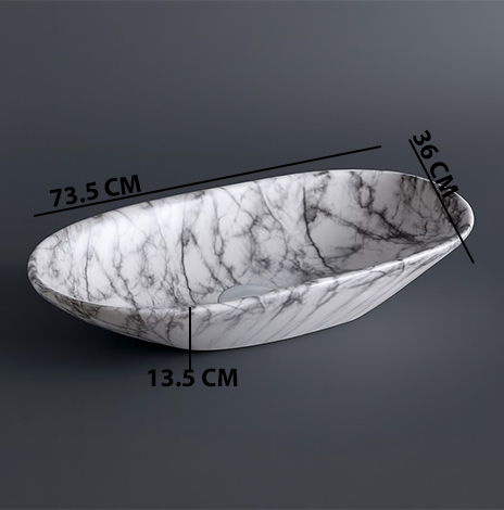 MS-1704 XYLOAN TABLE TOP BASIN GLOSSY (29"X14") - Image 3