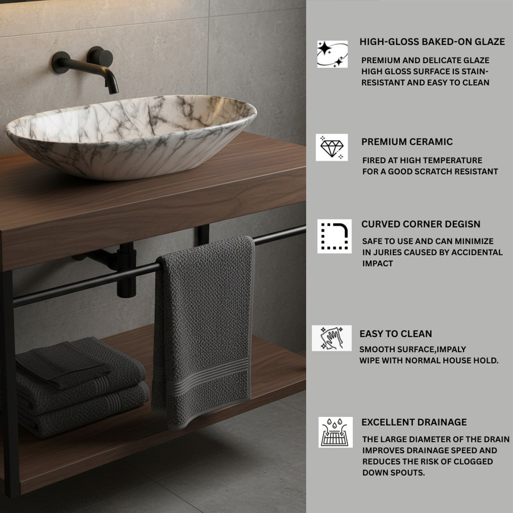 MS-1704 XYLOAN TABLE TOP BASIN GLOSSY (29"X14") - Image 4