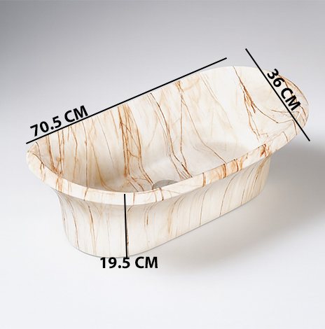 MS-1802 XYLOAN TABLE TOP BASIN GLOSSY (28"X14") - Image 3