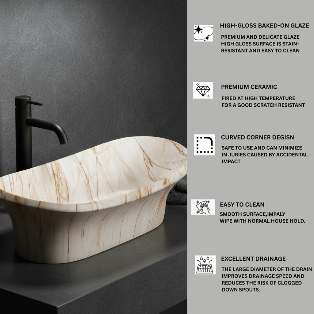 MS-1802 XYLOAN TABLE TOP BASIN GLOSSY (28"X14") - Image 4