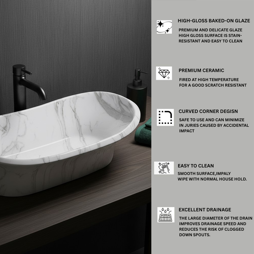 MS-1803 XYLOAN TABLE TOP BASIN GLOSSY (28"X14") - Image 4