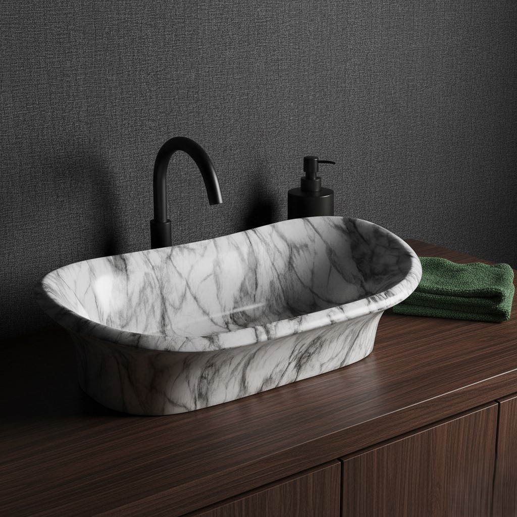 MS-1804 XYLOAN TABLE TOP BASIN GLOSSY (28"X14") - Image 2