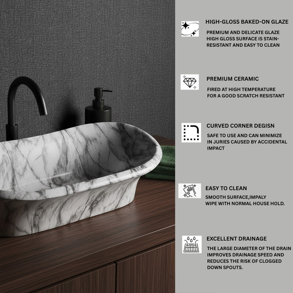 MS-1804 XYLOAN TABLE TOP BASIN GLOSSY (28"X14") - Image 4