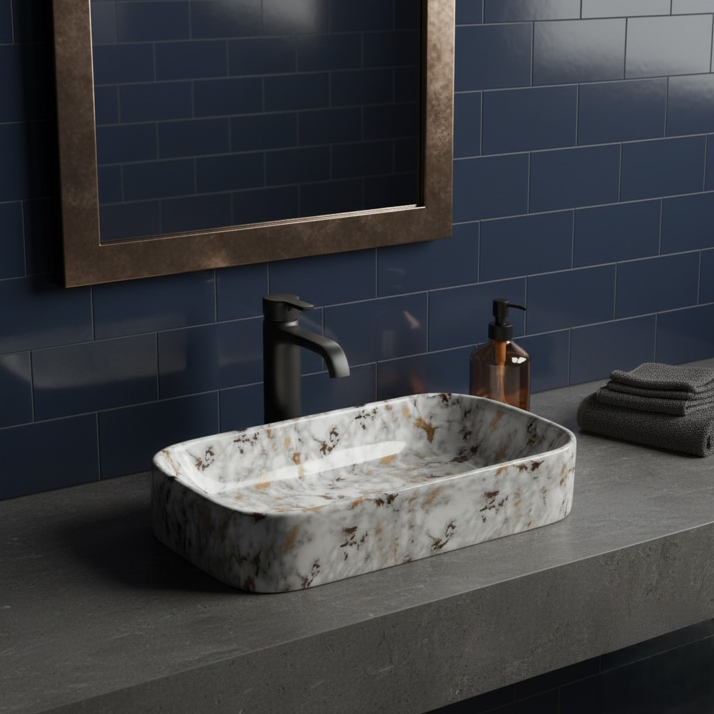 MS-1902 XYLOAN TABLE TOP BASIN GLOSSY (22"X14") - Image 2