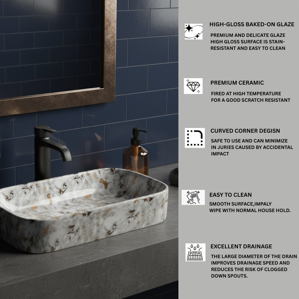 MS-1902 XYLOAN TABLE TOP BASIN GLOSSY (22"X14") - Image 4