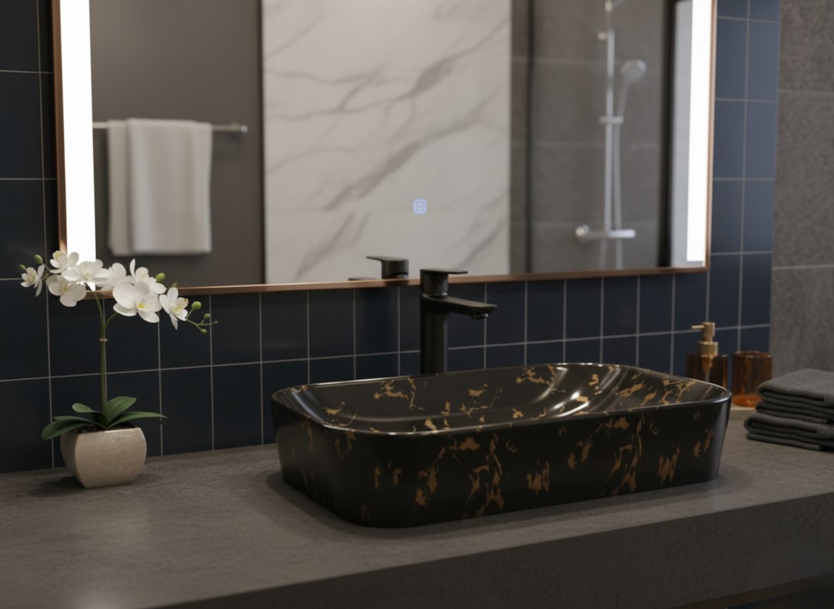 MS-1904 XYLOAN TABLE TOP BASIN GLOSSY (22"X14") - Image 2