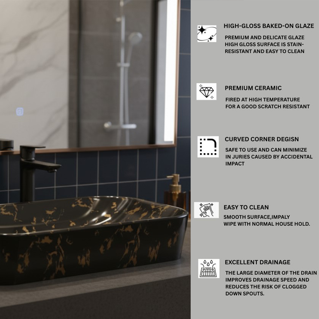MS-1904 XYLOAN TABLE TOP BASIN GLOSSY (22"X14") - Image 4
