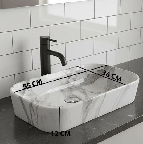 MS-1907 XYLOAN TABLE TOP BASIN MATT (22"X14") - Image 2