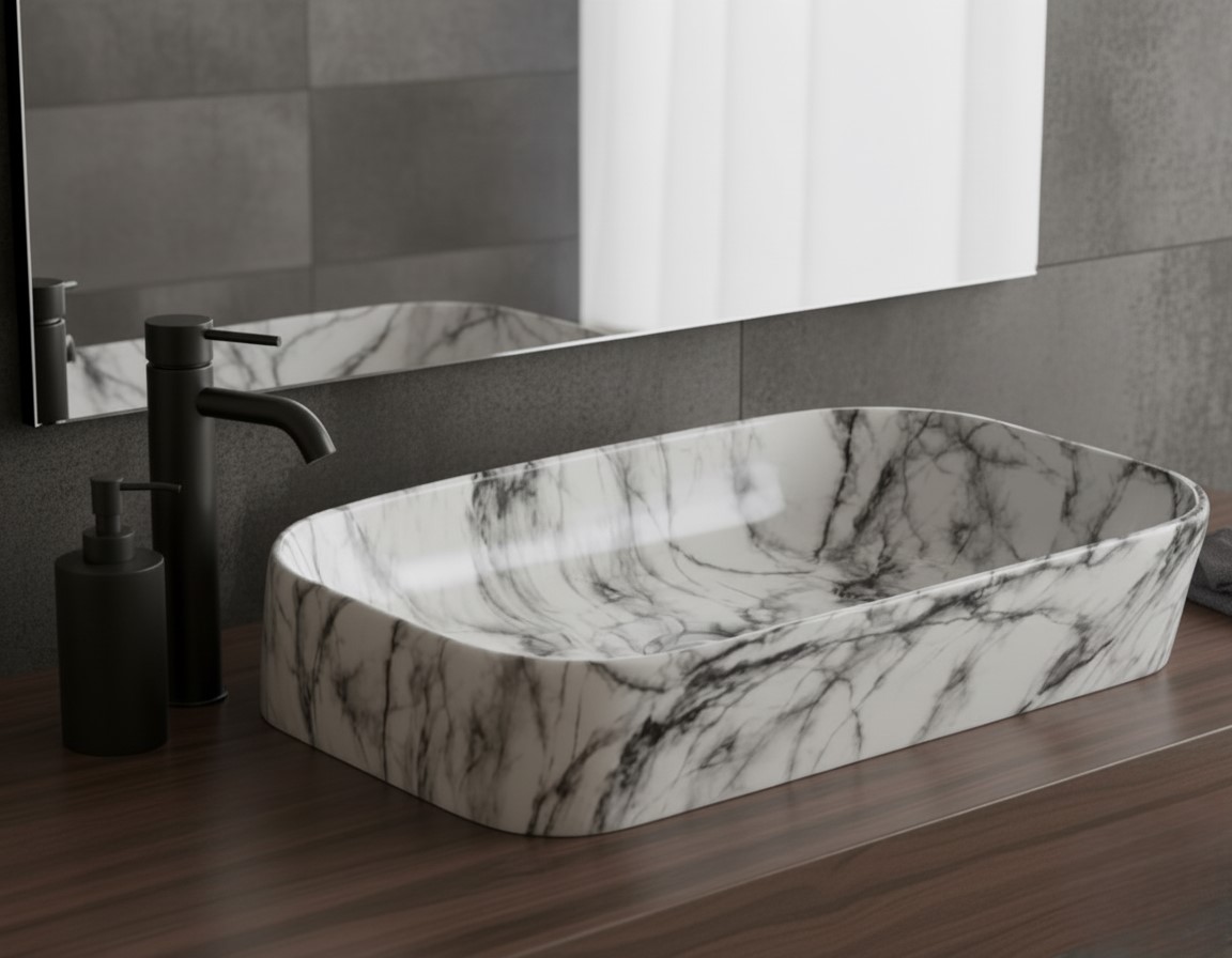 MS-1908 XYLOAN TABLE TOP BASIN GLOSSY (22"X14") - Image 2