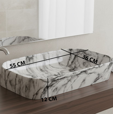MS-1908 XYLOAN TABLE TOP BASIN GLOSSY (22"X14") - Image 3