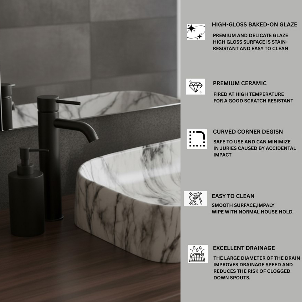 MS-1908 XYLOAN TABLE TOP BASIN GLOSSY (22"X14") - Image 4