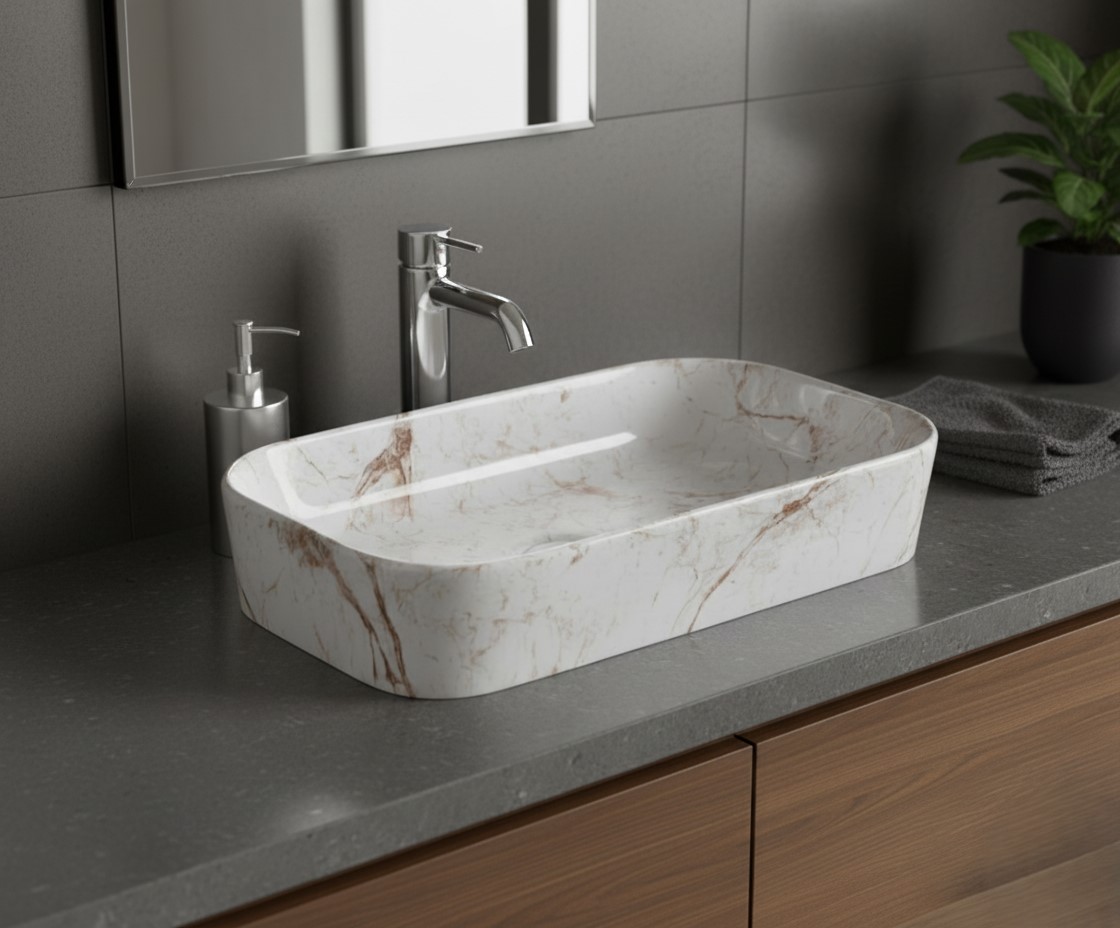 MS-1911 XYLOAN TABLE TOP BASIN GLOSSY (22"X14") - Image 2