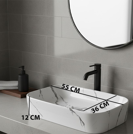 MS-1912 XYLOAN TABLE TOP BASIN GLOSSY (22"X14") - Image 3