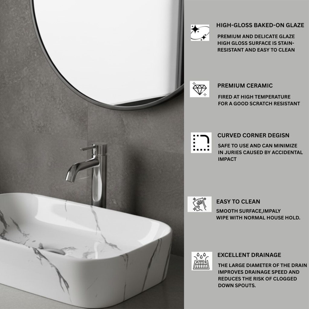 MS-1912 XYLOAN TABLE TOP BASIN GLOSSY (22"X14") - Image 4