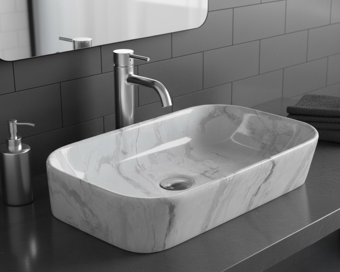 MS-1913 XYLOAN TABLE TOP BASIN GLOSSY (22"X14") - Image 2