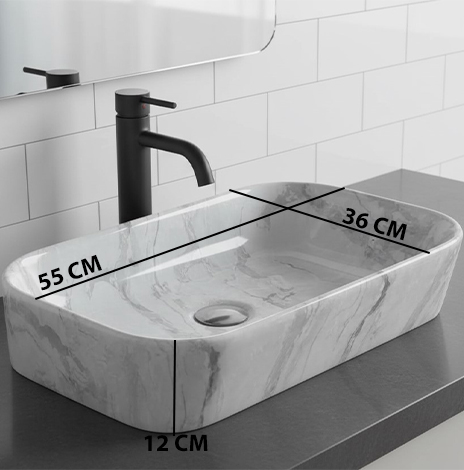 MS-1913 XYLOAN TABLE TOP BASIN GLOSSY (22"X14") - Image 3