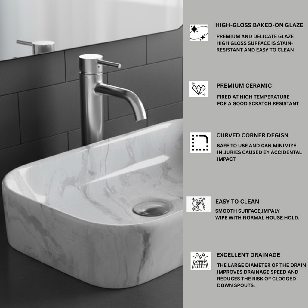 MS-1913 XYLOAN TABLE TOP BASIN GLOSSY (22"X14") - Image 4