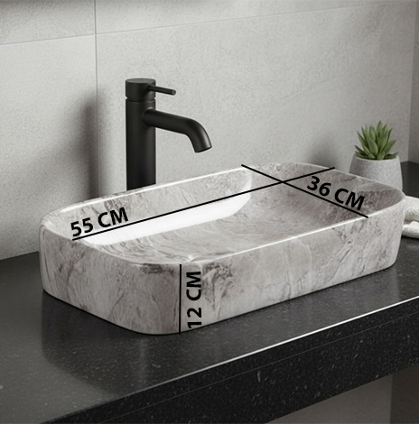 MS-1914 XYLOAN TABLE TOP BASIN GLOSSY (22"X14") - Image 3