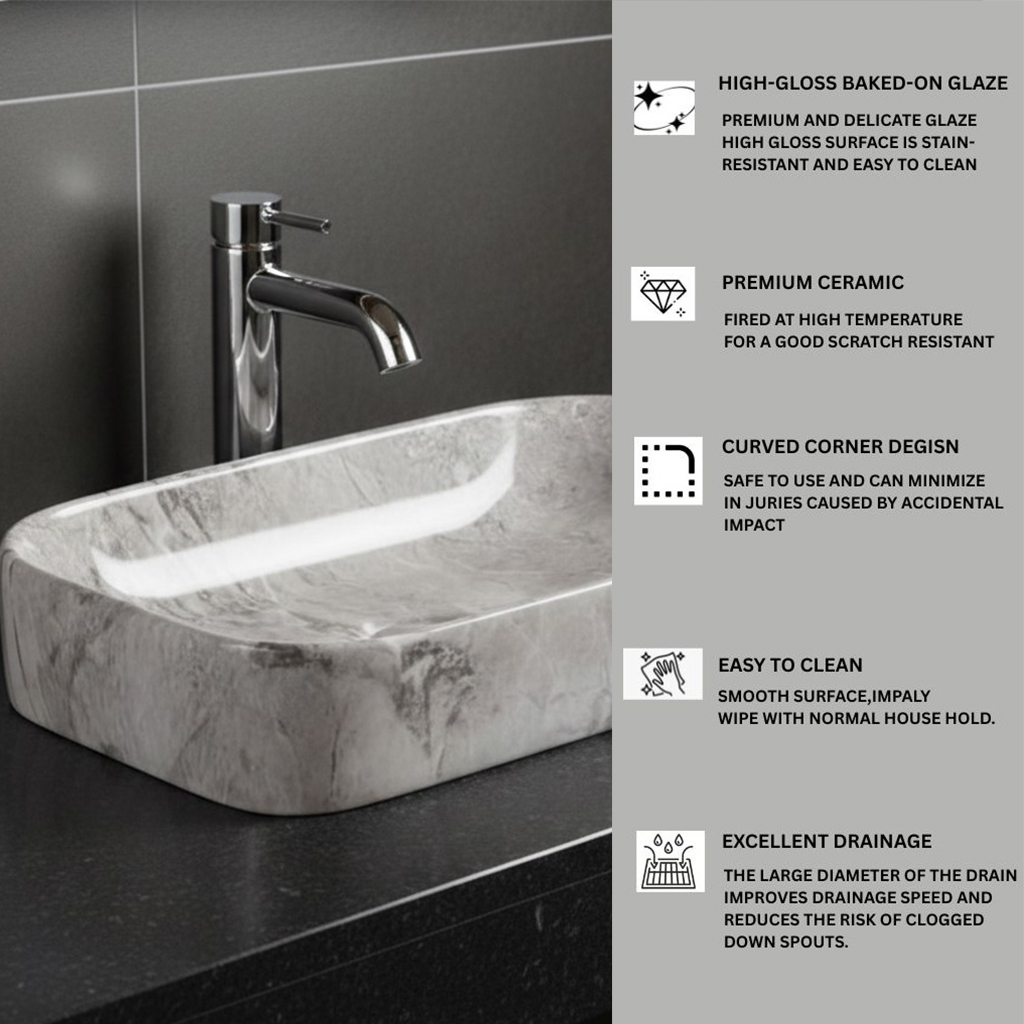 MS-1914 XYLOAN TABLE TOP BASIN GLOSSY (22"X14") - Image 4