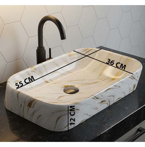 MS-1915 XYLOAN TABLE TOP BASIN GLOSSY (22"X14") - Image 3