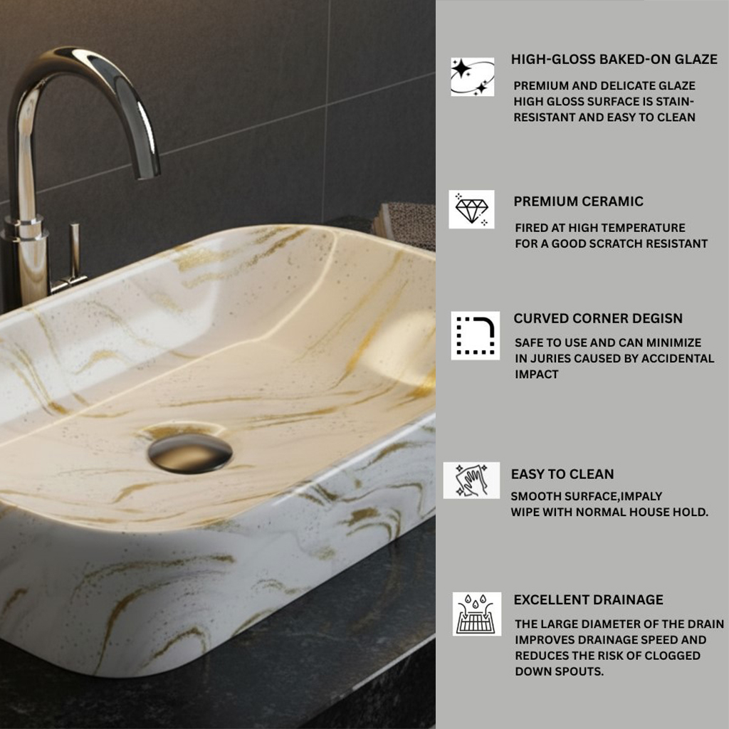 MS-1915 XYLOAN TABLE TOP BASIN GLOSSY (22"X14") - Image 4