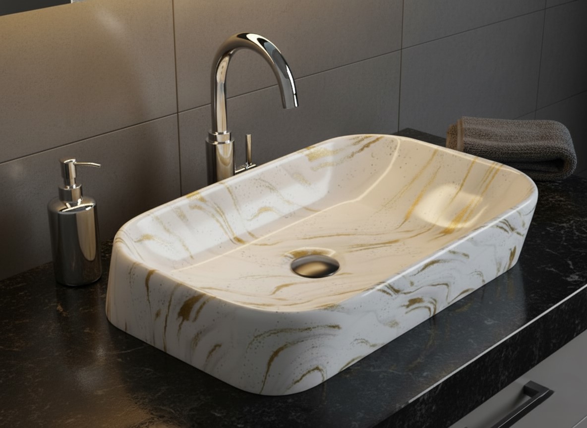MS-1916 XYLOAN TABLE TOP BASIN GLOSSY (22"X14") - Image 2