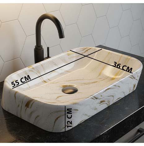 MS-1916 XYLOAN TABLE TOP BASIN GLOSSY (22"X14") - Image 3