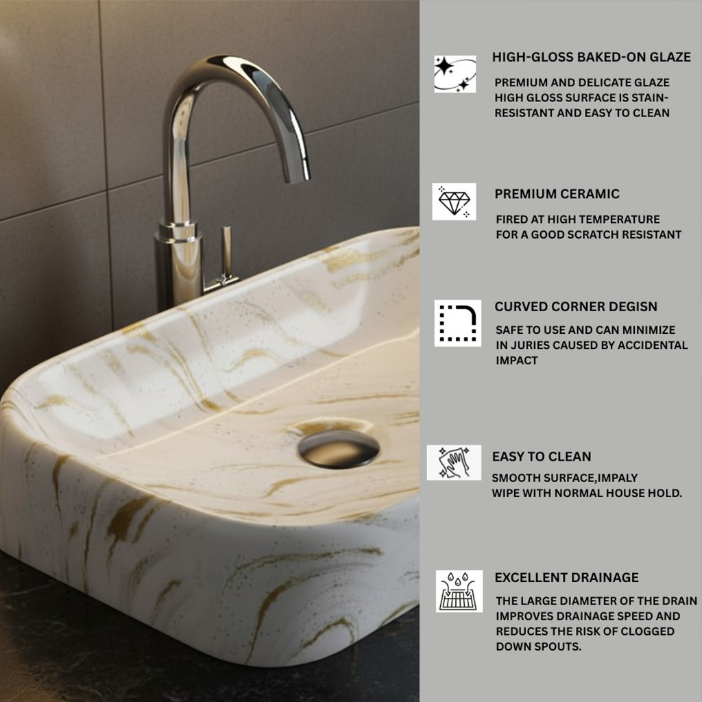 MS-1916 XYLOAN TABLE TOP BASIN GLOSSY (22"X14") - Image 4