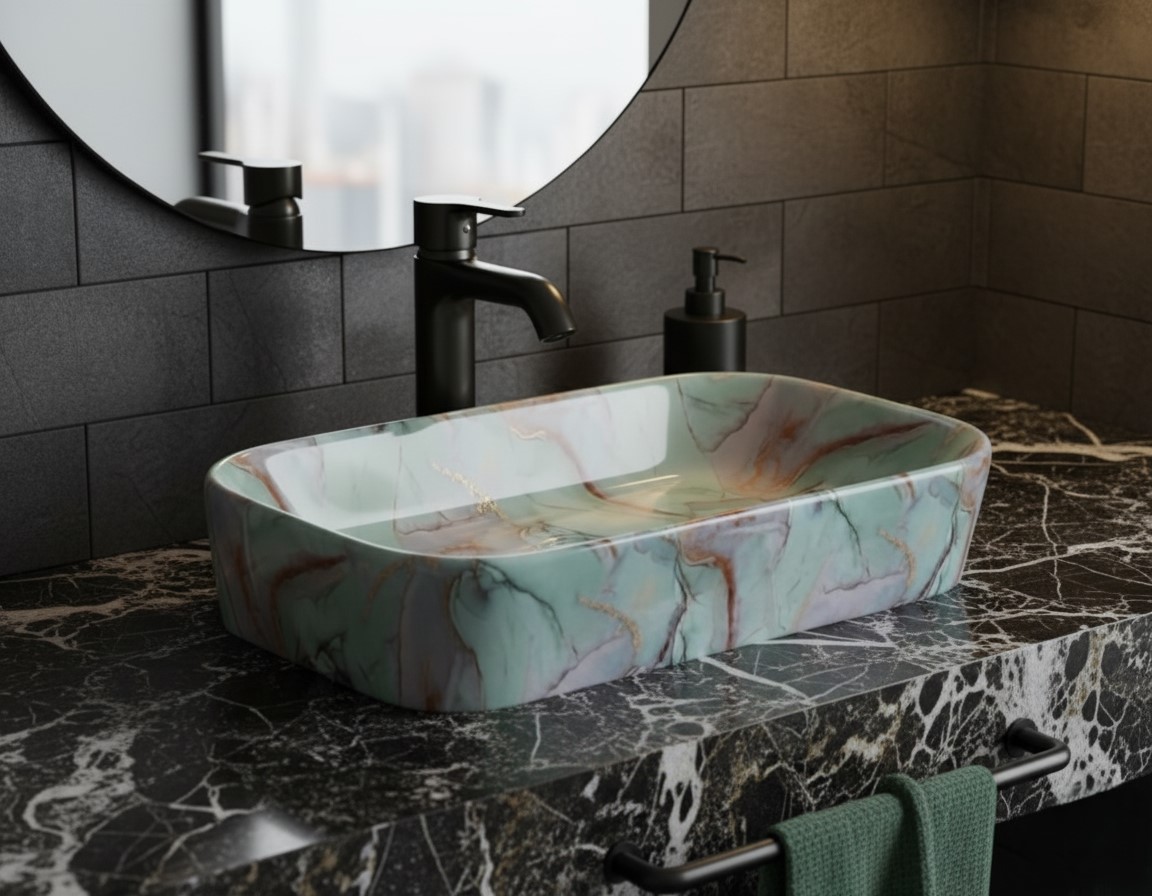 MS-1917 XYLOAN TABLE TOP BASIN GLOSSY (22"X14") - Image 2