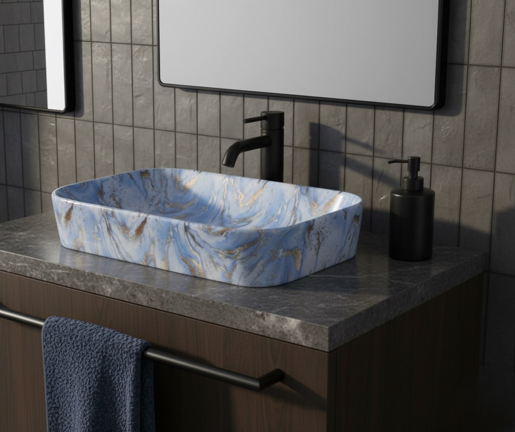 MS-1918 XYLOAN TABLE TOP BASIN GLOSSY (22"X14") - Image 2